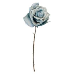 VFM e-Store Christmas Glitter Rose Decoration 47cm x 18cm Blue X 1 - Size: 47 cm x 18 cm - thumbnail 1