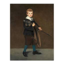 Artery8 Edouard Manet Framed Wall Art Boy with a Sword Portrait Painting in Brown - Size: A4 - thumbnail 3