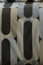 Fusion 'Orea' Retro Inspired Easycare Duvet Cover Set in Charcoal - Size: Single - thumbnail 4