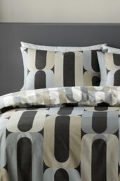 Fusion 'Orea' Retro Inspired Easycare Duvet Cover Set in Charcoal - Size: Single - thumbnail 2