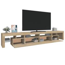 Berkfield Home TV Cabinet with LED Lights Sonoma Oak 260x36.5x40 cm in Light Brown - thumbnail 6