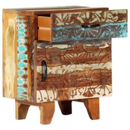 Berkfield Home Hand Carved Bedside Cabinet 40x30x50 cm Solid Reclaimed Wood - Size: 40 x 30 x 50 cm - thumbnail 5