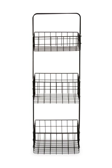 Orsina Modern Design 3 Tier Black Storage Caddy With Handles, Wire Shower Caddy, Organiser Shelf For Laundry - image 1