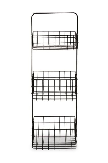 Orsina Modern Design 3 Tier Black Storage Caddy With Handles, Wire Shower Caddy, Organiser Shelf For Laundry - image 1