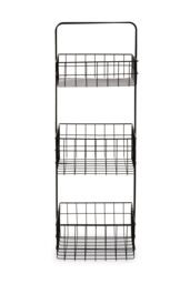Orsina Modern Design 3 Tier Black Storage Caddy With Handles, Wire Shower Caddy, Organiser Shelf For Laundry - thumbnail 1