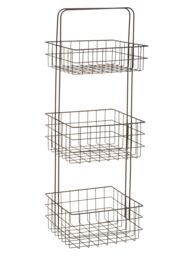 Orsina Modern Design 3 Tier Black Storage Caddy With Handles, Wire Shower Caddy, Organiser Shelf For Laundry - thumbnail 2