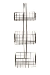Orsina Modern Design 3 Tier Black Storage Caddy With Handles, Wire Shower Caddy, Organiser Shelf For Laundry - thumbnail 3