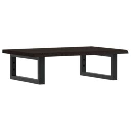 Berkfield Home Basin Shelf Wall Mounted Steel & Solid Wood Oak in Brown - thumbnail 2