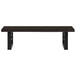 Berkfield Home Basin Shelf Wall Mounted Steel & Solid Wood Oak in Brown - thumbnail 4