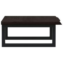 Berkfield Home Basin Shelf Wall Mounted Steel & Solid Wood Oak in Brown - thumbnail 5