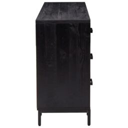 Berkfield Home Sideboard Black 110x35x70 cm Solid Pinewood - Size: 110 x 35 x 70 cm - thumbnail 5