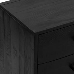 Berkfield Home Sideboard Black 110x35x70 cm Solid Pinewood - Size: 110 x 35 x 70 cm - thumbnail 6