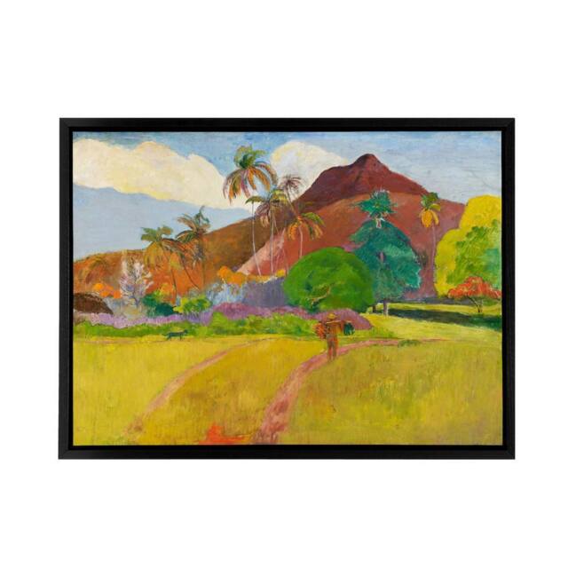 "Artery8 Paul Gauguin Tahitian Landscape Framed Canvas Wall Art Print - Size: W12"" x H16""" - image 1