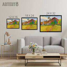 "Artery8 Paul Gauguin Tahitian Landscape Framed Canvas Wall Art Print - Size: W12"" x H16""" - thumbnail 4