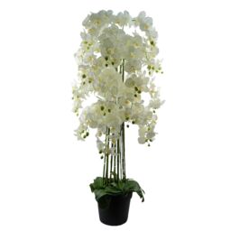 Leaf 150cm Giant White Orchid Plant Artificial 189 flowers REAL TOUCH in Green