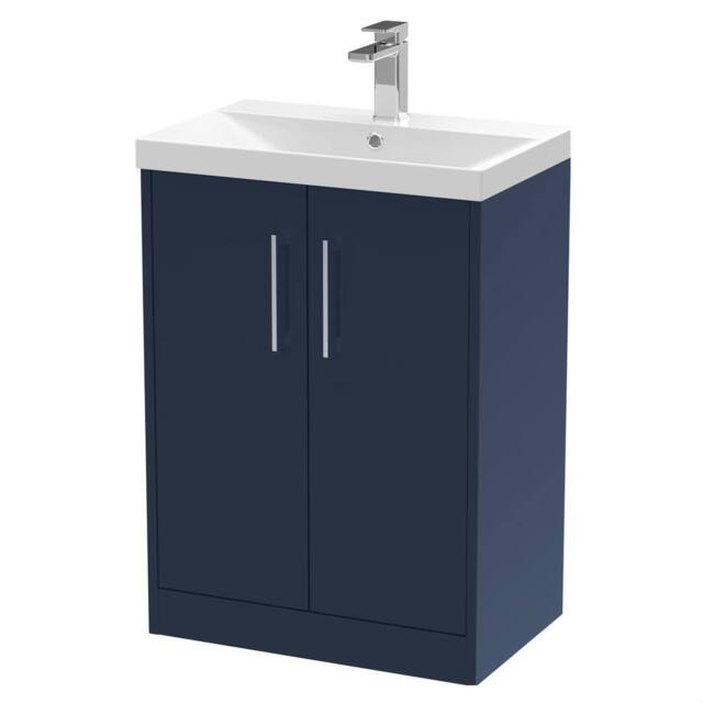 Balterley Winshill Contemporary 2 Door Vanity Basin Unit, Dark Blue, 600mm in Blue - image 1