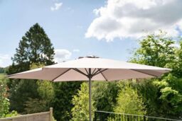 Hectare Reclining 6 Seater Patio Dining & Leisure Set with Parasol in Beige - thumbnail 5