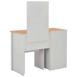 Berkfield Home Dressing Table with Mirror & Stool Grey 104x45x131 cm - Size: 104 x 45 x 131 cm - thumbnail 5