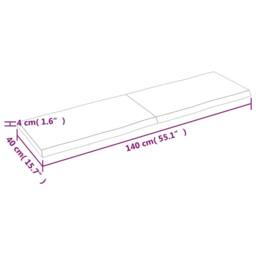 Berkfield Home Table Top Dark Grey 140x40x(2-4) cm Treated Solid Wood Live Edge in Dark Brown - thumbnail 9