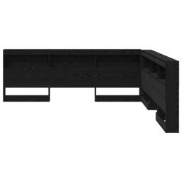 Berkfield Home Storage Headboard with Shelf Black oak 180 cm Engineered wood - thumbnail 6