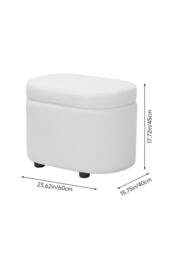 Living and Home Modern Teddy Fleece Storage Ottoman with Plastic Legs in White - thumbnail 3