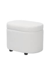 Living and Home Modern Teddy Fleece Storage Ottoman with Plastic Legs in White - thumbnail 7