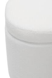 Living and Home Modern Teddy Fleece Storage Ottoman with Plastic Legs in White - thumbnail 4