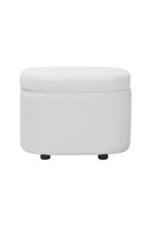 Living and Home Modern Teddy Fleece Storage Ottoman with Plastic Legs in White - thumbnail 6