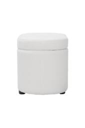 Living and Home Modern Teddy Fleece Storage Ottoman with Plastic Legs in White - thumbnail 8