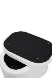 Living and Home Modern Teddy Fleece Storage Ottoman with Plastic Legs in White - thumbnail 5