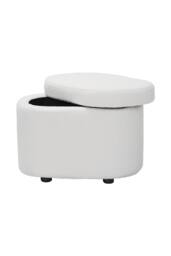 Living and Home Modern Teddy Fleece Storage Ottoman with Plastic Legs in White - thumbnail 9