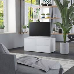 Berkfield Home TV Cabinet White 80x34x36 cm Engineered Wood - Size: 80 x 34 x 36 cm - thumbnail 2
