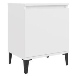 Berkfield Home Bed Cabinets with Metal Legs 2 pcs White 40x30x50 cm - Size: 40 x 30 x 50 cm - thumbnail 5