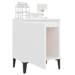 Berkfield Home Bed Cabinets with Metal Legs 2 pcs White 40x30x50 cm - Size: 40 x 30 x 50 cm - thumbnail 4