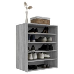 Berkfield Home Shoe Cabinet Grey Sonoma 60x35x70 cm Engineered Wood - Size: 60 x 35 x 70 cm - thumbnail 4