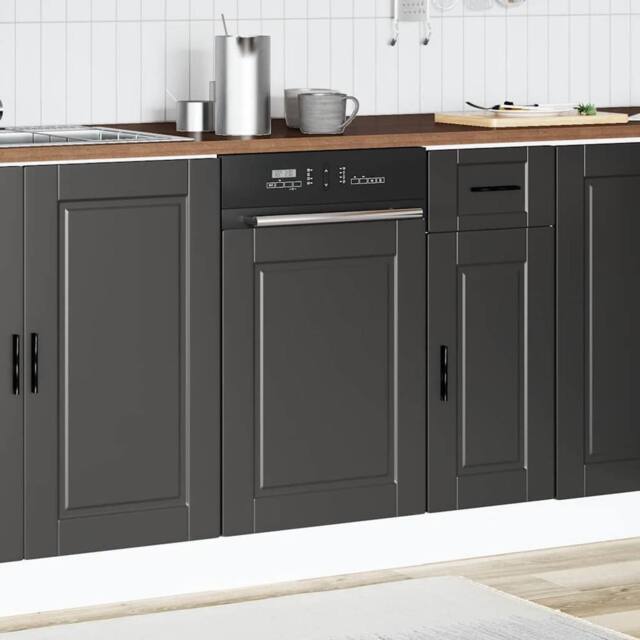 Berkfield Home Decorative Dishwasher Panel Porto Black 45x1, 5x67 cm Engineered Wood - image 1