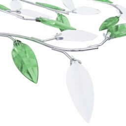 Berkfield Home Ceiling Lamp with Acrylic Crystal Leaf Arms for 5 E14 Bulbs Green - thumbnail 4