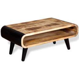 Berkfield Home Coffee Table Rough Mango Wood 90x55x39 cm - Size: 90 x 55 x 39 cm - thumbnail 1
