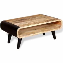Berkfield Home Coffee Table Rough Mango Wood 90x55x39 cm - Size: 90 x 55 x 39 cm - thumbnail 3