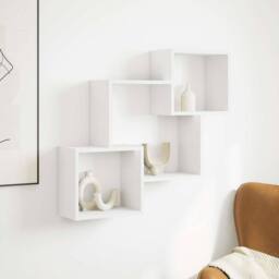 Berkfield Home Wall Cabinet 78x18x71 cm White Engineered Wood - Size: 78 x 18 x 71 cm - thumbnail 3