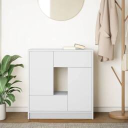 Berkfield Home Sideboard with Drawers & Doors White 70.5x34x74.5 cm - thumbnail 1