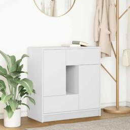 Berkfield Home Sideboard with Drawers & Doors White 70.5x34x74.5 cm - thumbnail 2
