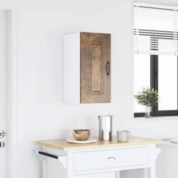 Berkfield Home Kitchen Wall Cabinet Kalmar Smoked Oak Engineered Wood in Brown - thumbnail 2