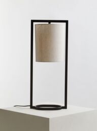 Orsina Metal Table Lamp, Minimalist & Elegant Table Lamp for Modern Homes, Grey Shade Modern Table Lamp, Table Lamp in Black - thumbnail 2