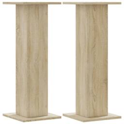 Berkfield Home Plant Stands 2 pcs Sonoma Oak 30x30x80 cm Engineered Wood in Light Tan - Size: 30 x 30 x 80 cm - thumbnail 3