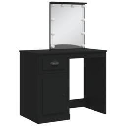 Berkfield Home Beautiful Dressing Table with LED Lights Black 90x42x132.5 cm - thumbnail 1
