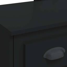 Berkfield Home Beautiful Dressing Table with LED Lights Black 90x42x132.5 cm - thumbnail 8