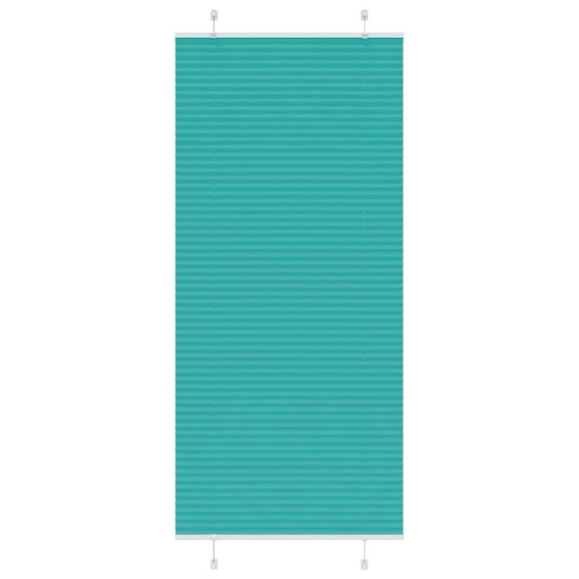 Berkfield Home Pleated Blind Petrol Green 95x200 cm Fabric Width 94.4 cm Polyester - image 1