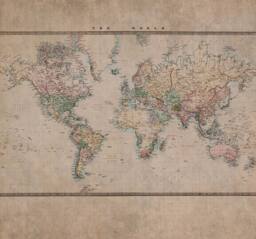 Superfresco Easy The Archivist Map Natural Print To Order 3m x 2.8m Mural in Beige - thumbnail 2