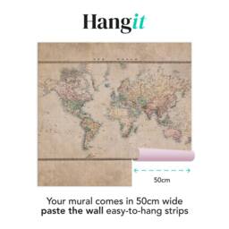 Superfresco Easy The Archivist Map Natural Print To Order 3m x 2.8m Mural in Beige - thumbnail 3